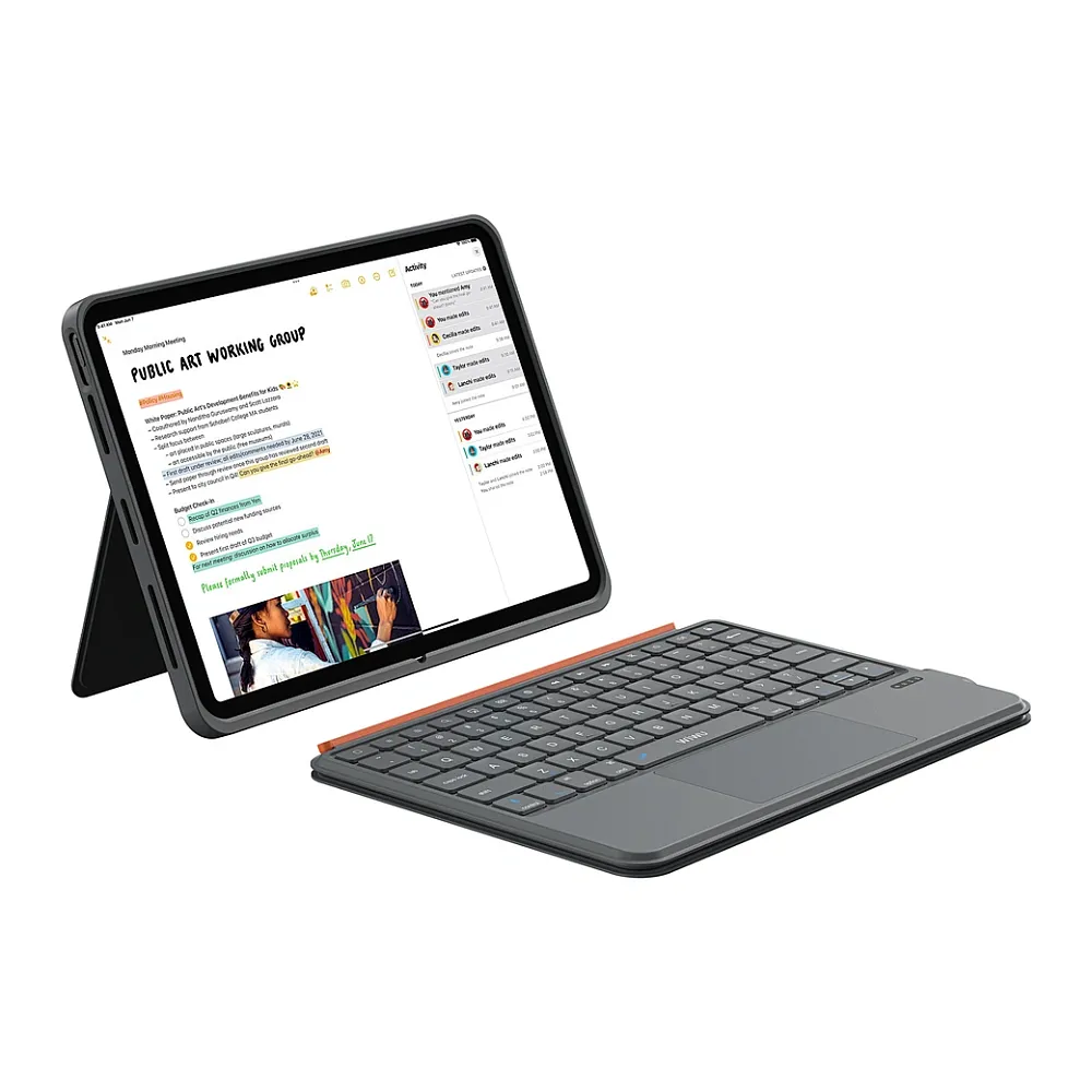 Чехол-клавиатура WIWU 3в 1 Combo Keyboard для Apple iPad Pro 13 (2024) русская раскладка (MK005) искусственная кожа (серый)