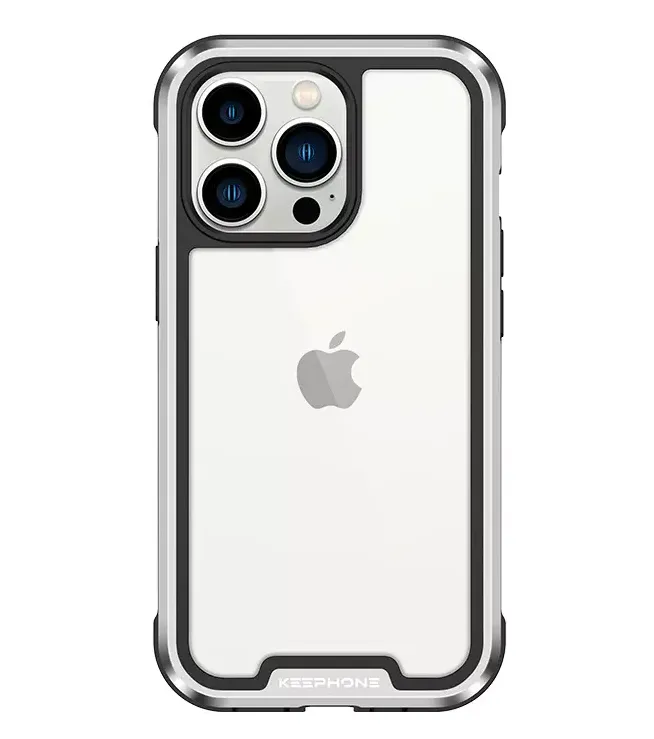 фото Чехол-накладка Keephone Iron Pro Series для Apple iPhone 13 Pro противоударный (серебристая рамка)