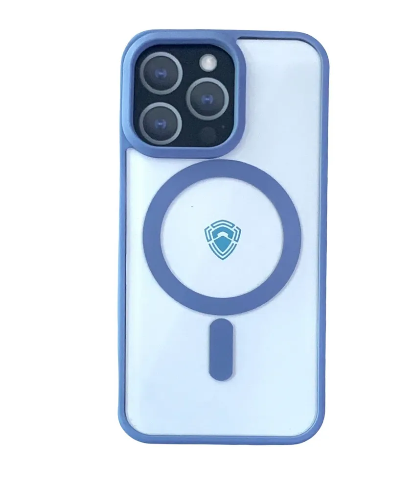 фото Чехол-накладка Dfansdesign Magsafe Case для Apple iPhone 13 Pro Max пластиковый (голубая рамка)