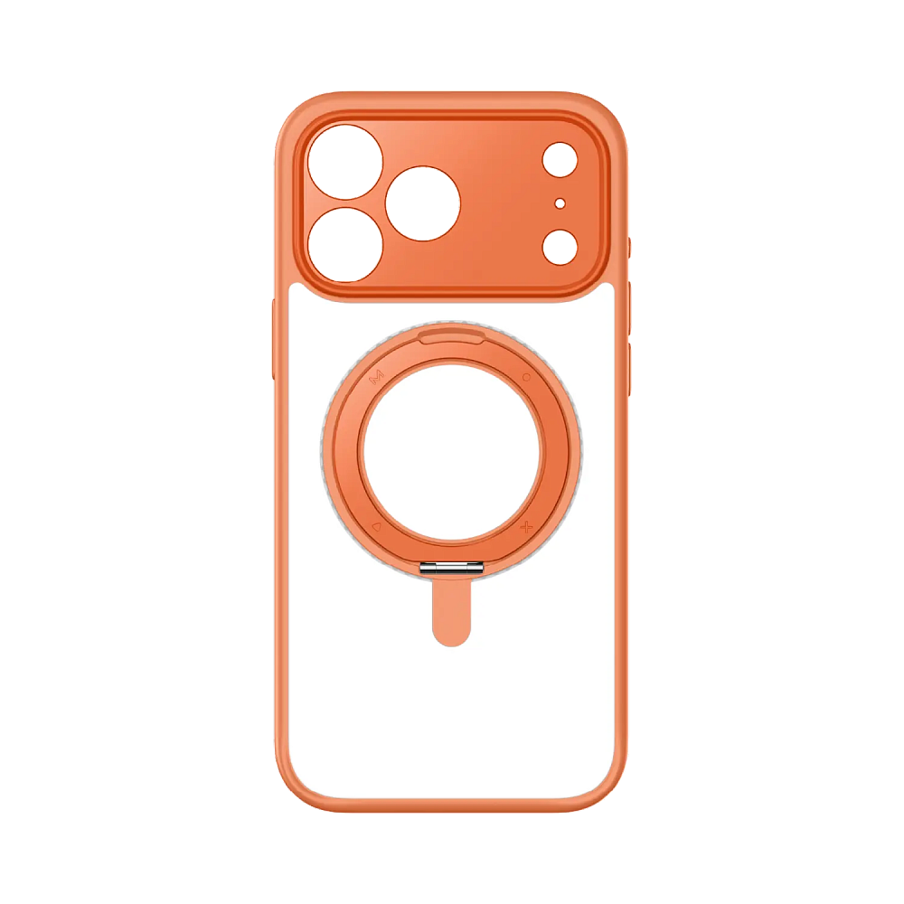 фото Чехол-накладка Momax Roller MagSafe для Apple iPhone 17 Pro Max с подставкой пластиковый (оранжевый)