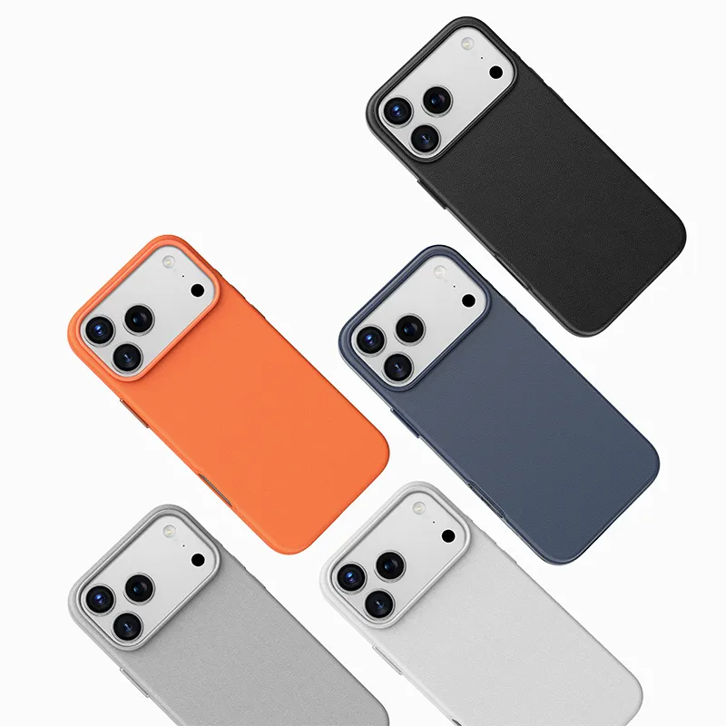 фото Чехол-накладка Keephone Peekaboo MagSafe для Apple iPhone 17 Pro искусственная кожа (синий)