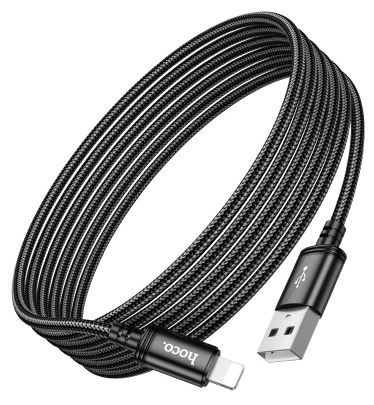 Кабель Hoco X91 Radiance (USB) на (Lightning) 300см 2.4A (черный)