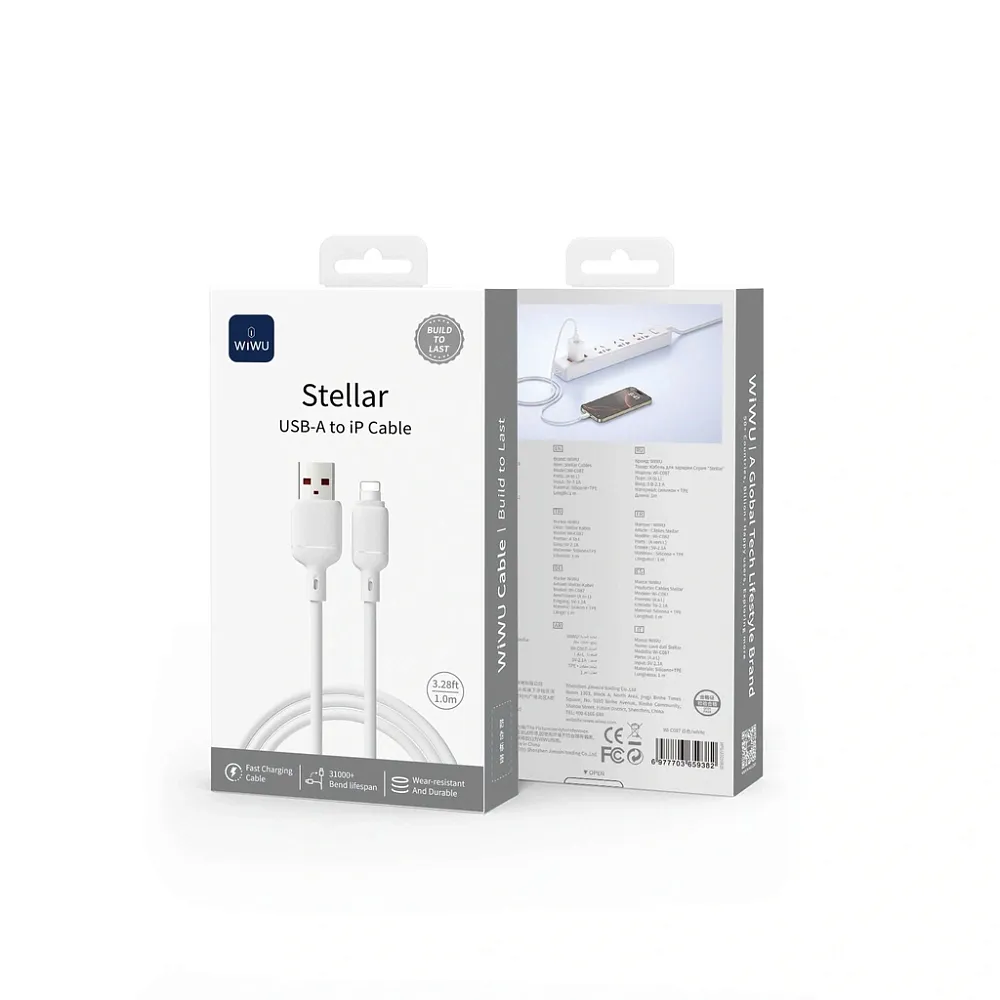 фото Кабель WIWU Stellar USB/Lightning (Wi-C087) 1м (белый)