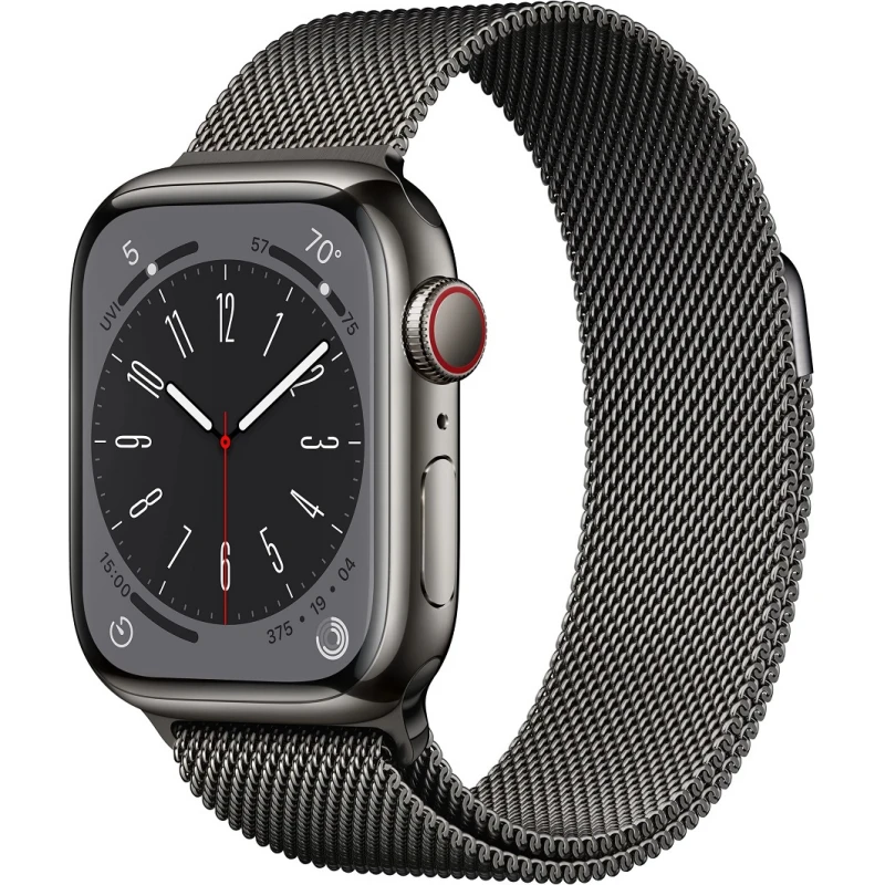 Apple Watch Series 8 45mm (GPS + Cellular) Graphite Stainless Steel Case With Graphite Stainless Steel Milanese Loop (MNKX3) б/у