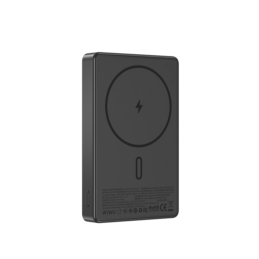 фото Внешний аккумулятор WiWU Aramid Fiber Magsafe 10000 mAh 20W (Wi-P073) черно-серый в полоску