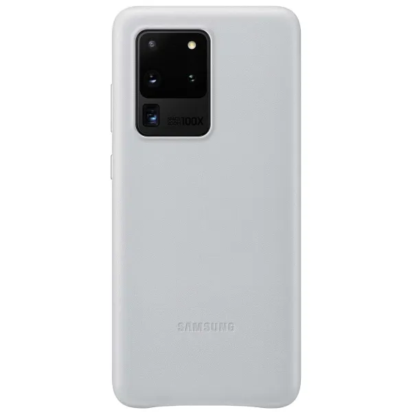 фото Чехол-накладка Samsung Smart Leather Cover для S 20 Ultra натуральная кожа (светло-серый) (EF-VG988LJEGWW)