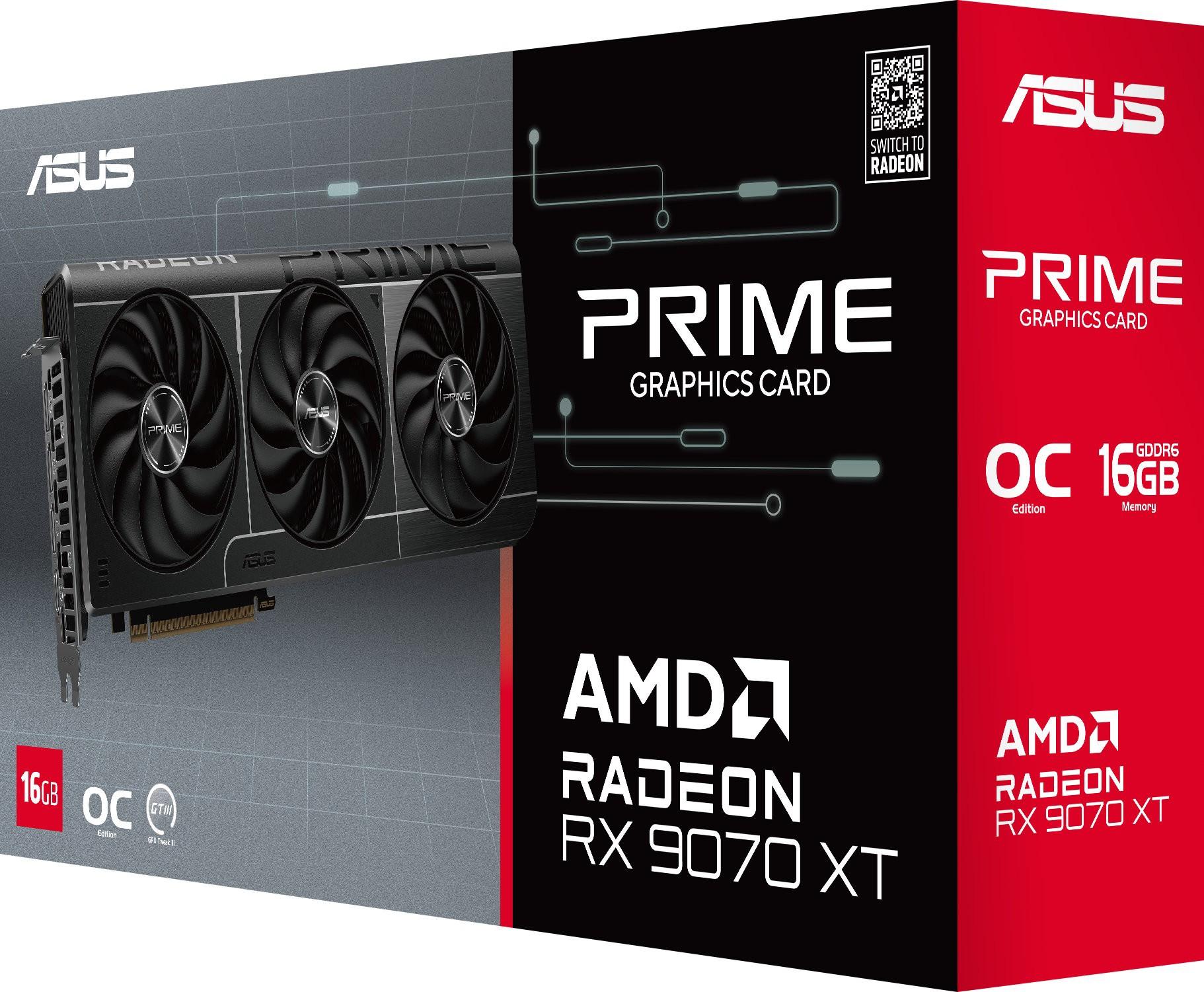 Видеокарта ASUS (PRIME-RX9070XT-O16G) Radeon RX 9070 XT 16GB PRIME OC 90YV0L71-M0NA00
