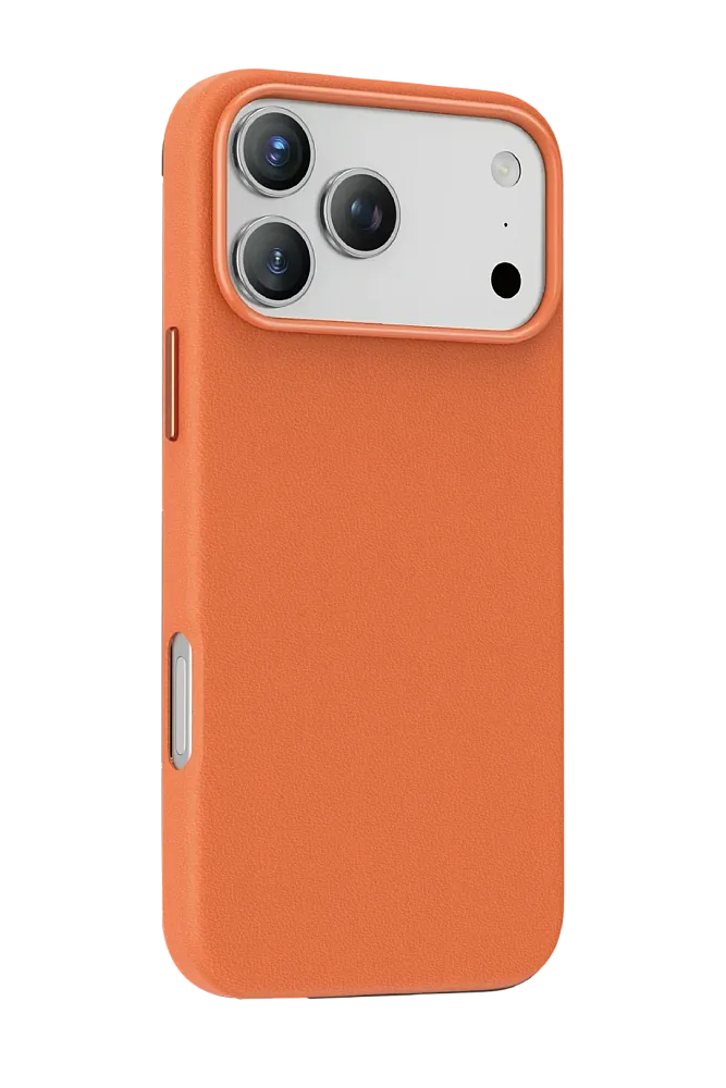 фото Чехол-накладка Keephone Peekaboo MagSafe для Apple iPhone 17 Pro искусственная кожа (оранжевый)