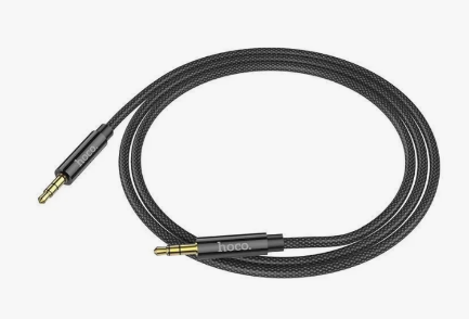Кабель Hoco UPA19 AUX audio (3.5mm) на (3.5mm) 100см нейлоновая оплетка (черный)