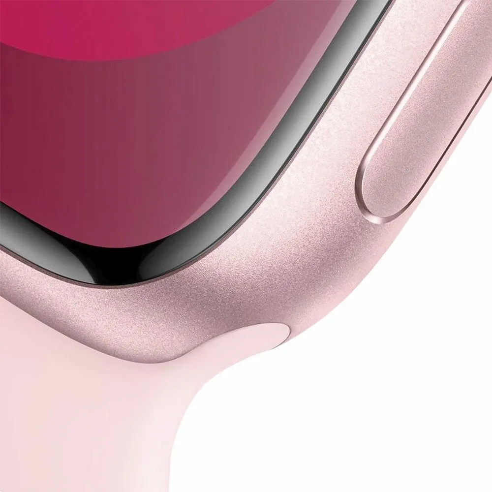 Apple Watch Series 9 45mm (GPS) Pink Aluminum Case with Pink Sport Band (S/M) (MR9G3)