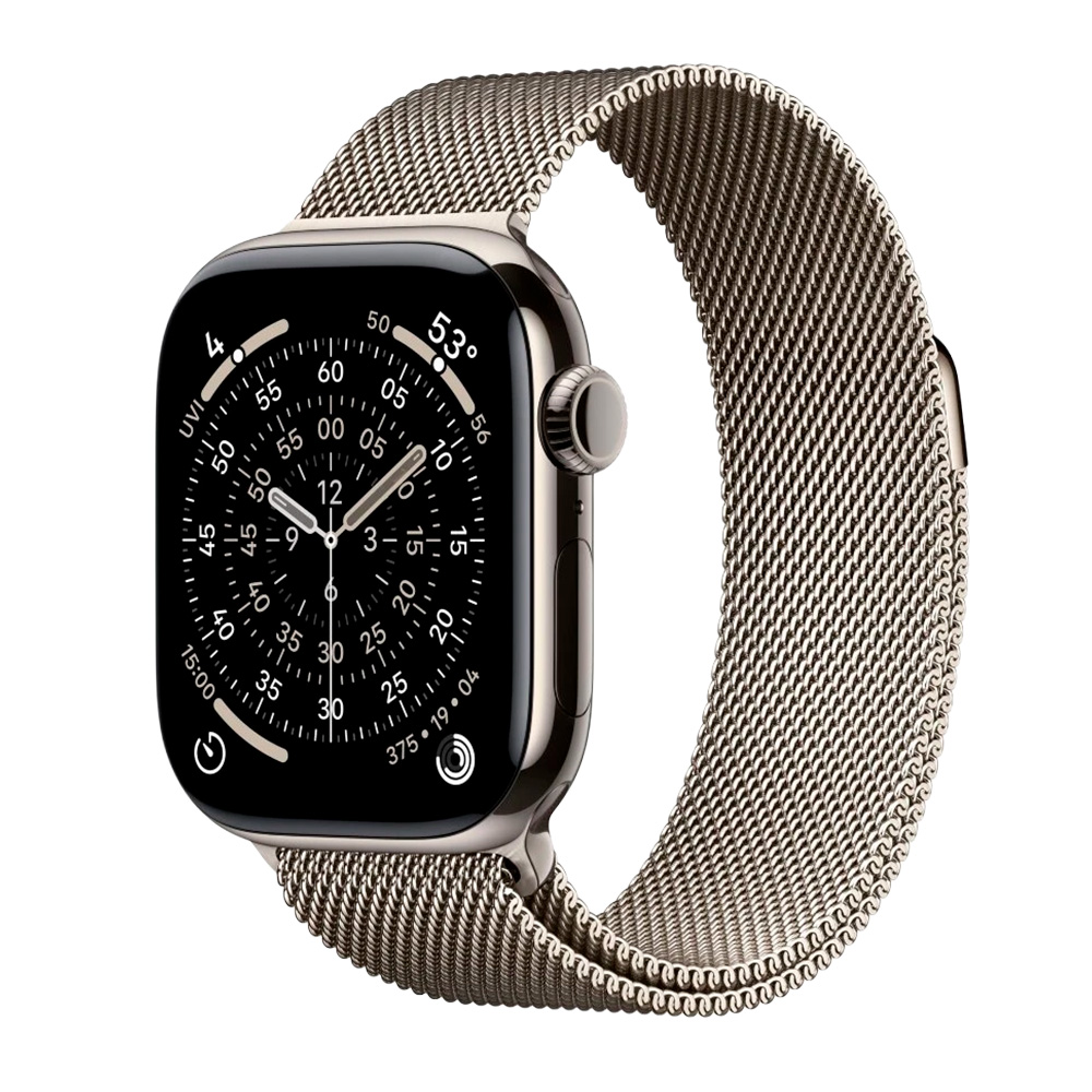 Apple Watch Series 11 46mm Natural Titanium Case with Natural Milanese Loop (M/L)