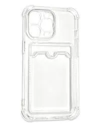 фото Чехол-накладка Card Case для iPhone 13 Pro Max силикон c держателем для карт (прозрачный)