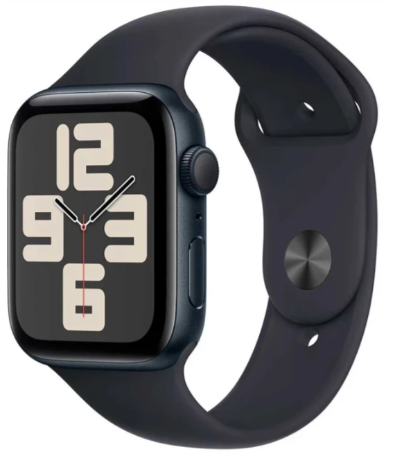 Apple Watch SE (2024) 44mm Midnight Aluminium Case with Midnight Sport Band (M/L)