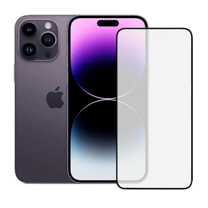 фото Защитное стекло Remax Tempered Glass 3D 9H для Apple iPhone 14 Pro цветное (черный)