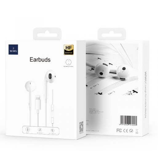 фото Проводная стерео-гарнитура WiWU Earbuds 302 Lightning (белый)