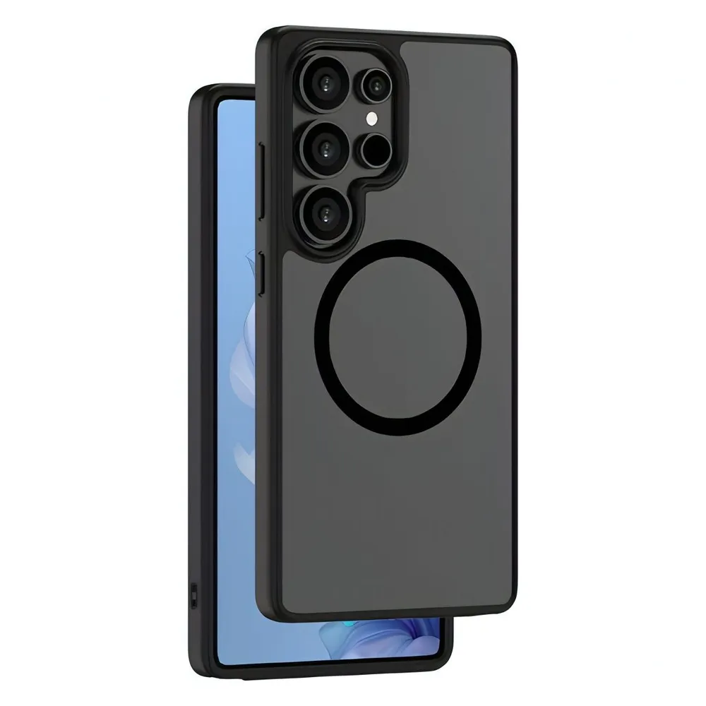 Чехол-накладка Deppa Silk Frost Magsafe (D-84267) для Samsung Galaxy S25 Ultra пластиковый матовый (черный)