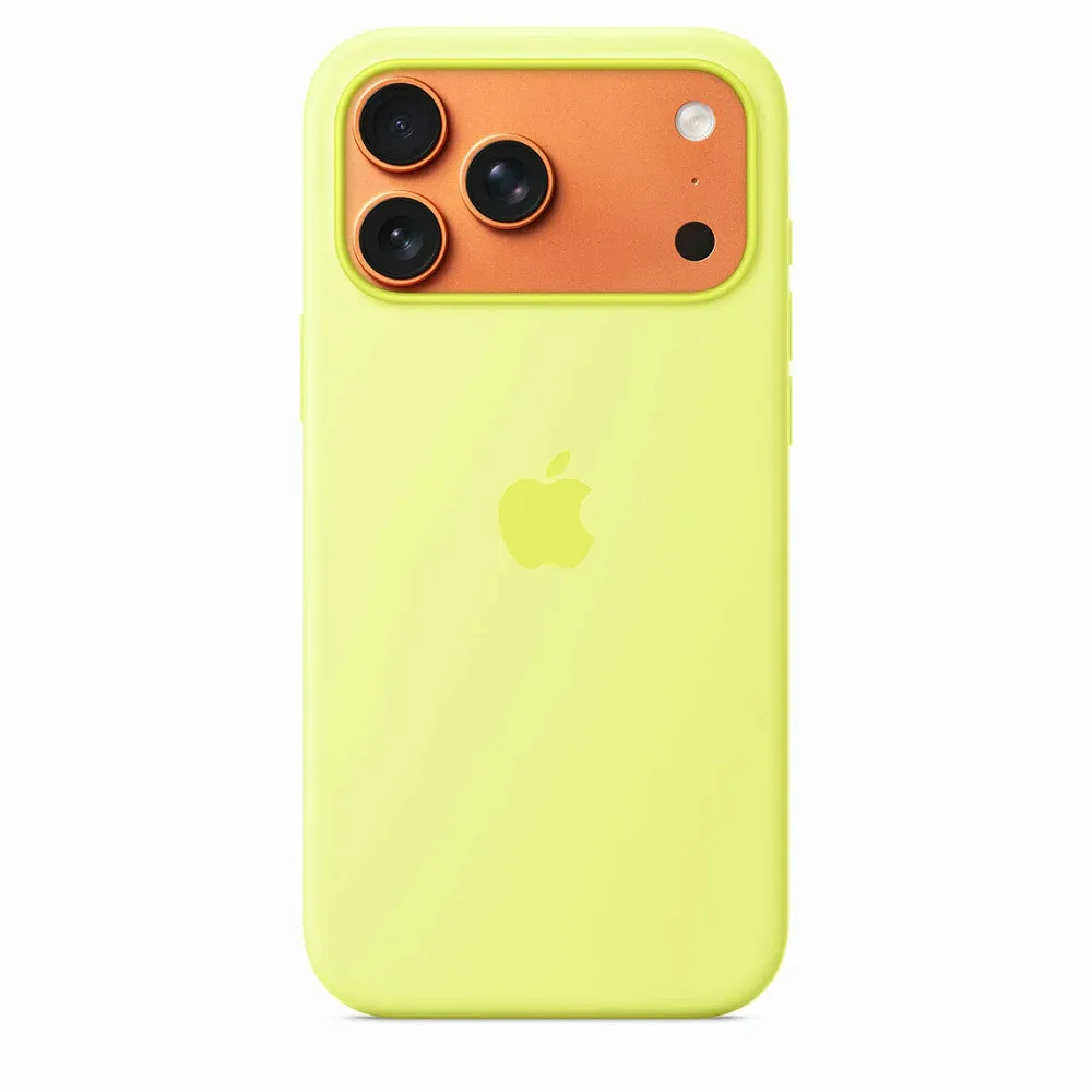 Чехол-накладка Silicone Case with MagSafe/Camera Control для iPhone 17 Pro Max (Neon Yellow)