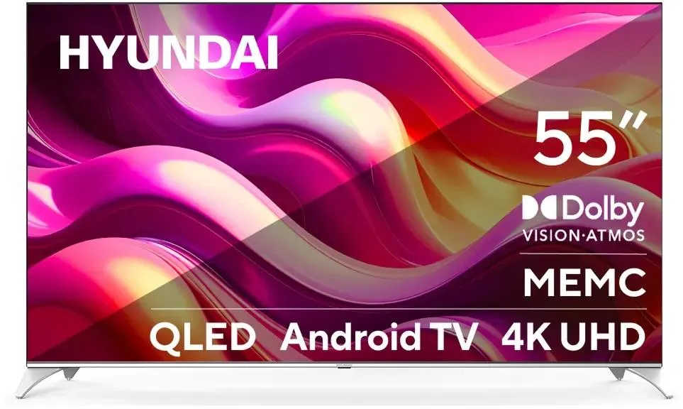 Телевизор Hyundai H-LED55QBU7500, 55", QLED 4K UHD, 60 Гц, Smart TV