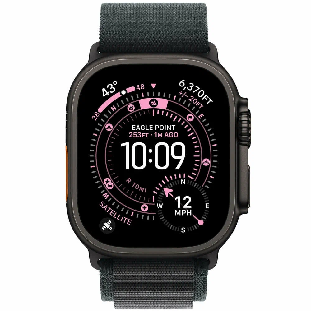 Apple Watch Ultra 3 49mm Black Titanium Case with Black Alpine Loop (L)