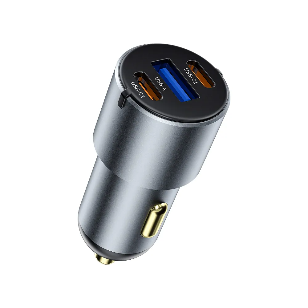 фото Автомобильное зарядное устройство WIWU Nano Pro 60W USB/Type-Cх2 (Wi-CC032) (серый)