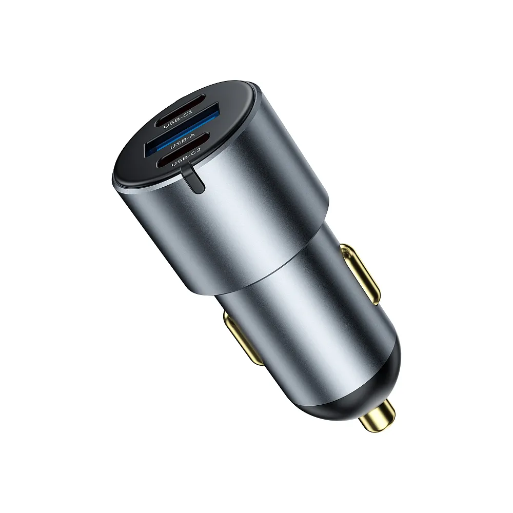 фото Автомобильное зарядное устройство WIWU Nano Pro 60W USB/Type-Cх2 (Wi-CC032) (серый)
