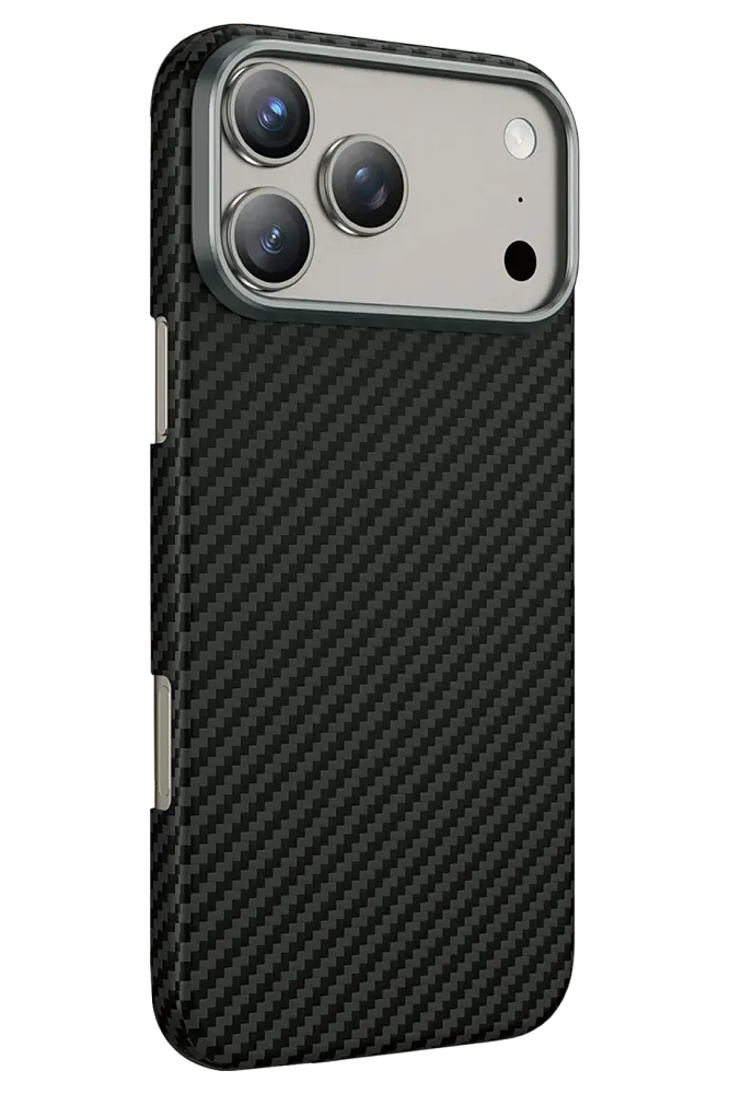 фото Чехол-накладка Keephone Kevlar Diago MagSafe для Apple iPhone 17 Pro кевлар (арамид) черно-серый в полоску