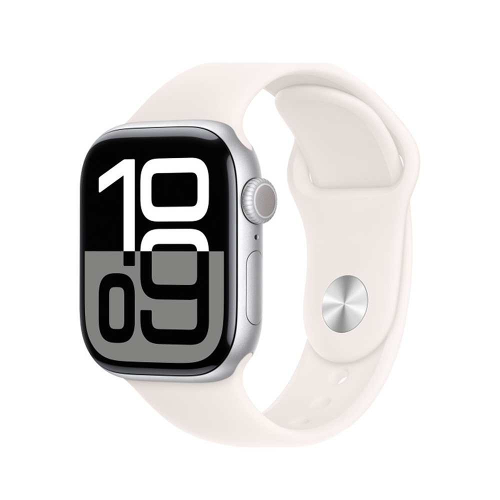 Apple Watch Series 10 46mm Silver Aluminum Case with Light Blush Sport Band (M/L)