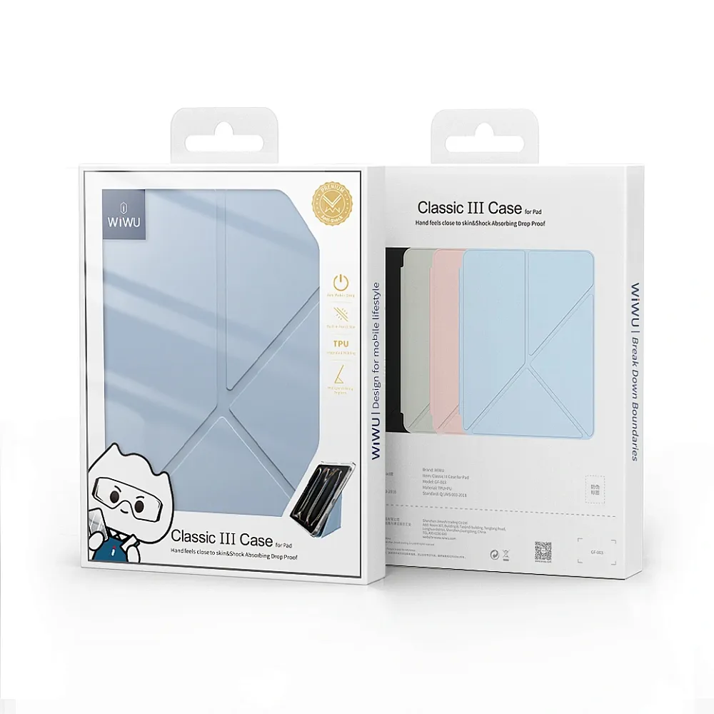 фото Чехол-книжка WIWU Classic III Case для Apple iPad 10 (2022)/iPad 11 (2025) (полиуретан с подставкой) (GF-003) (голубой)