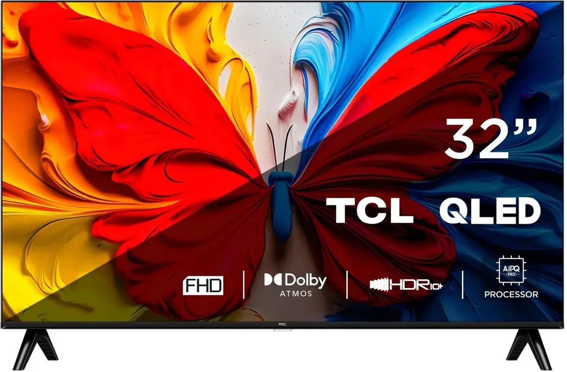Телевизор TCL 32S5K-UZ, 32", QLED FHD, 60 Гц, Smart TV
