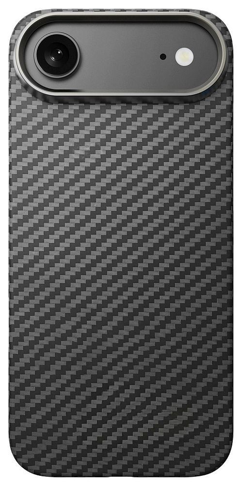 Чехол-накладка Kzdoo Keivlar Case для iPhone Air карбоновый (черно-серый в полоску)