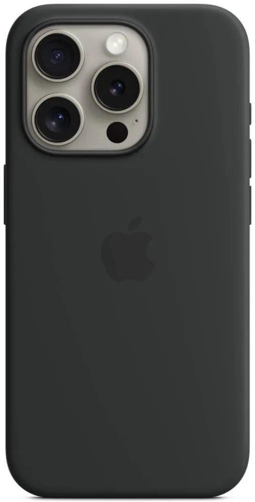 Чехол-накладка Silicone Case with MagSafe для iPhone 15 Pro силиконовый (черный)