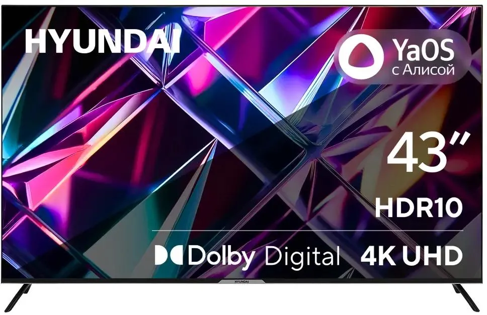 Телевизор Hyundai H-LED43BU7003, 43", LED 4K UHD, 60 Гц, Smart TV