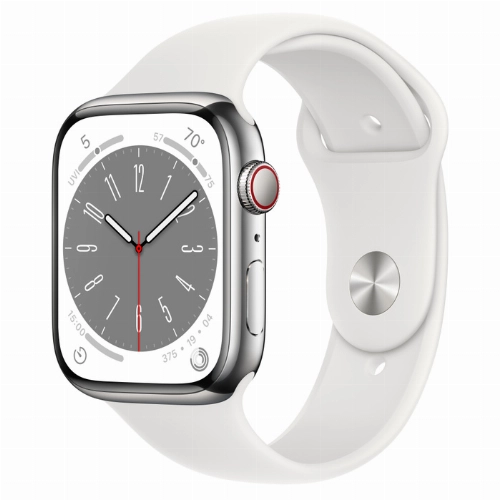 Apple Watch Series 7 45mm Silver Stainless Steel Case with White Sport Band Б/У (Отличное состояние)