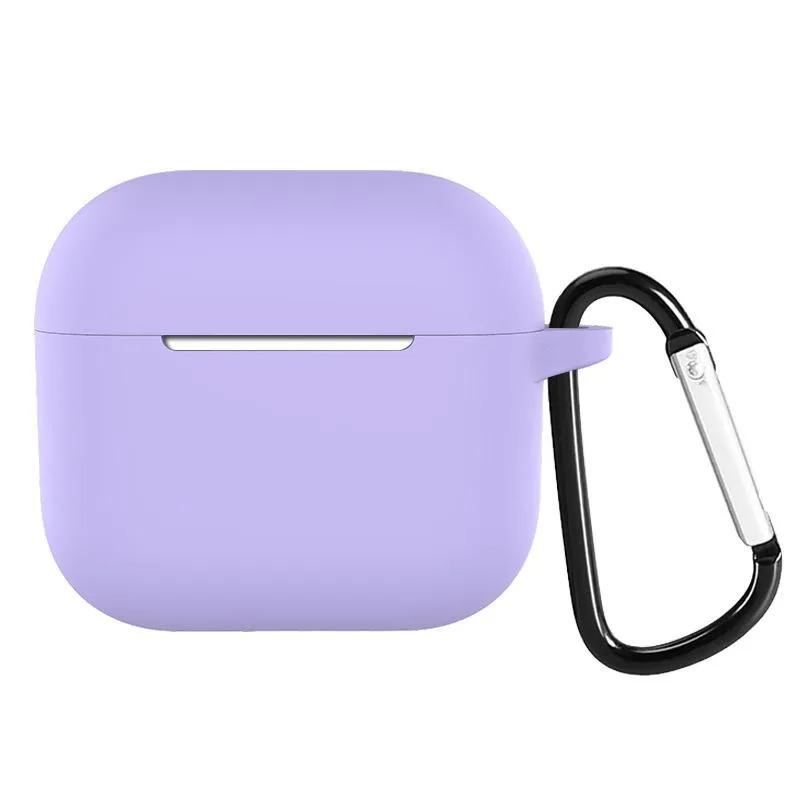 Чехол Protective Case для AirPods 4 силиконовый с карабином лавандовый 700₽