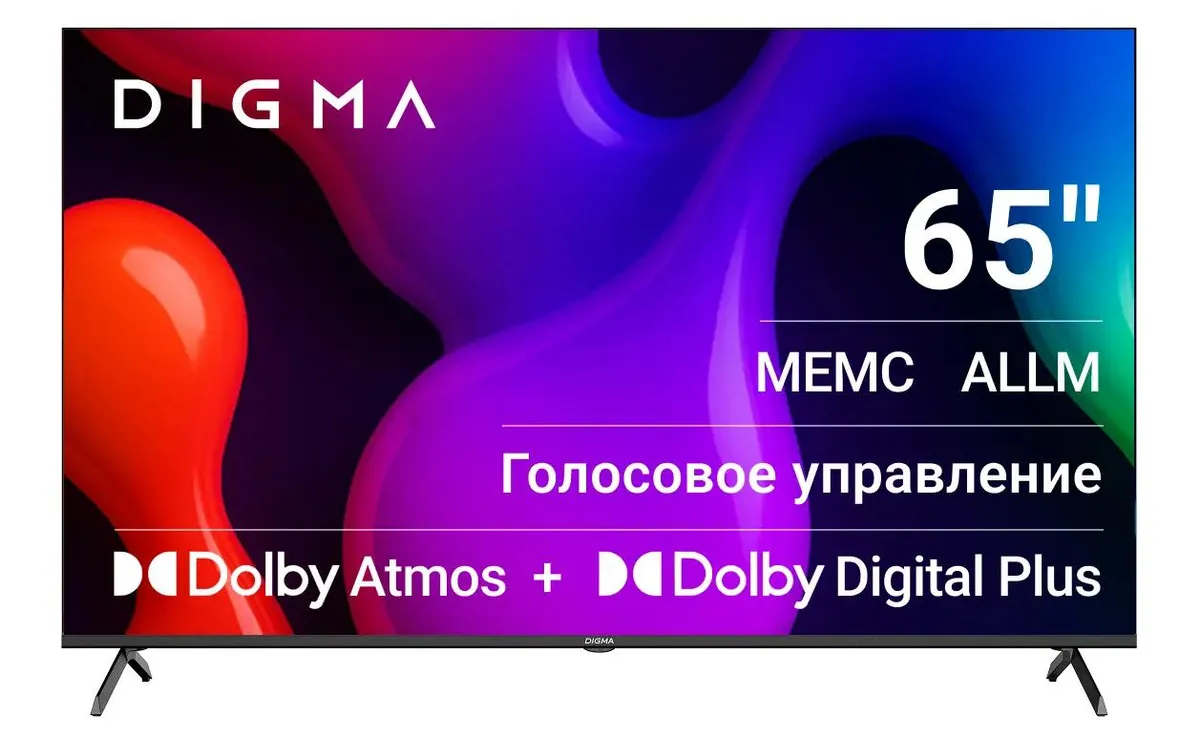 Телевизор Digma DM-LED65UQB31, 65", QLED 4K UHD, 60 Гц, Smart TV (Google TV)