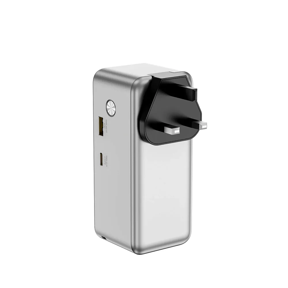 фото Внешний аккумулятор WiWU Mega 15000mAh 67W USB/Type-C/адаптер/кабель Type-C (PM501) (серебристый)
