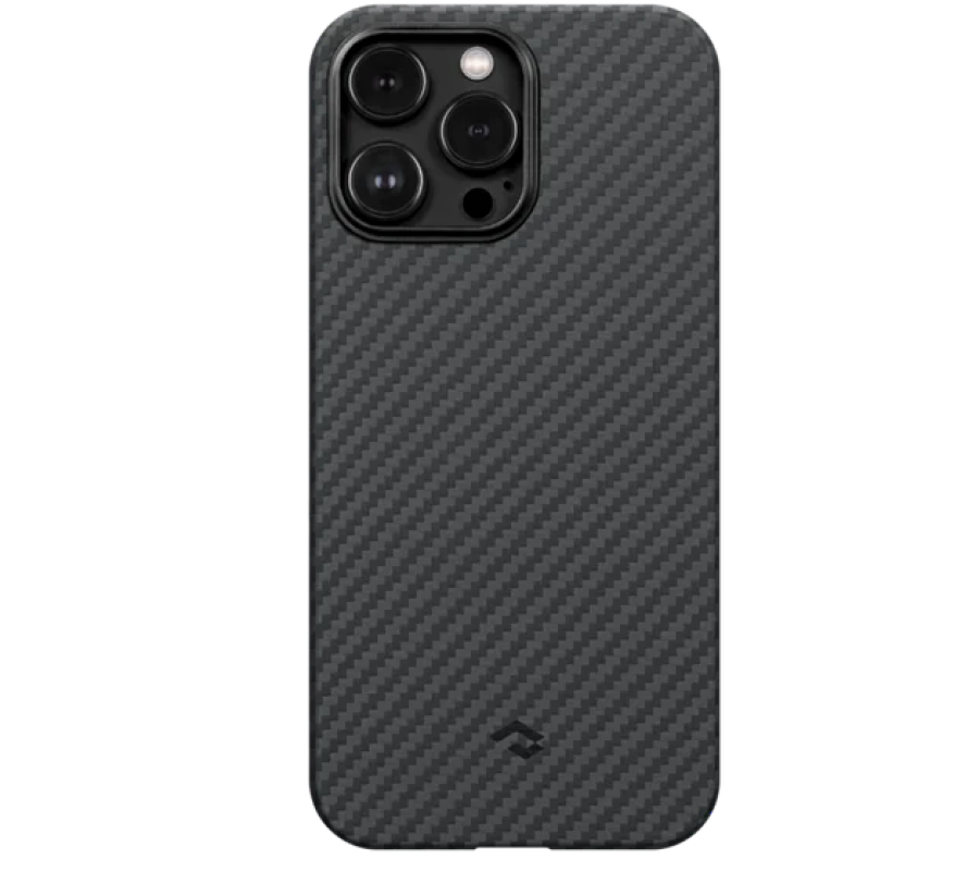 фото Чехол-накладка PITAKA MagEZ Case 3 для Apple iPhone 14 Pro Max карбоновый кевлар (арамид) черно-серый в полоску