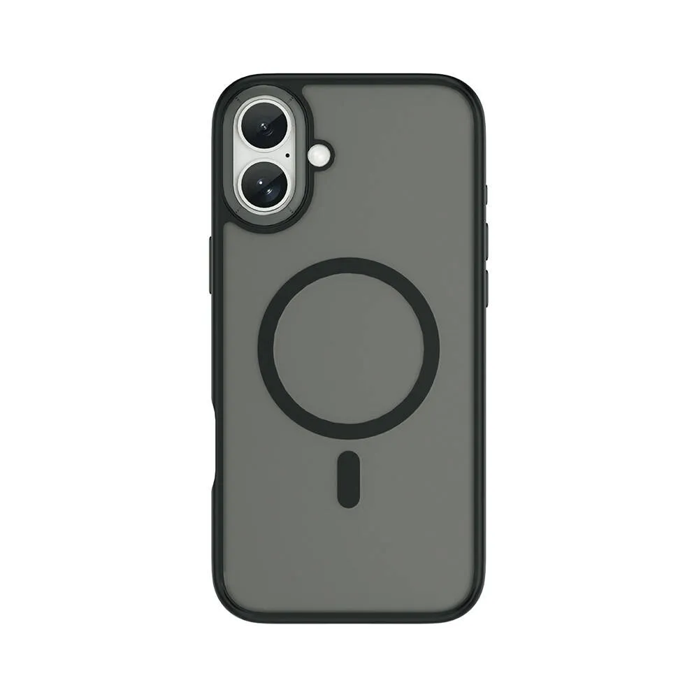 Чехол-накладка Wiwu Armor Pro Magsafe FGG-012 для iPhone 16 пластиковый прозрачно-черный черная рамка 1800₽