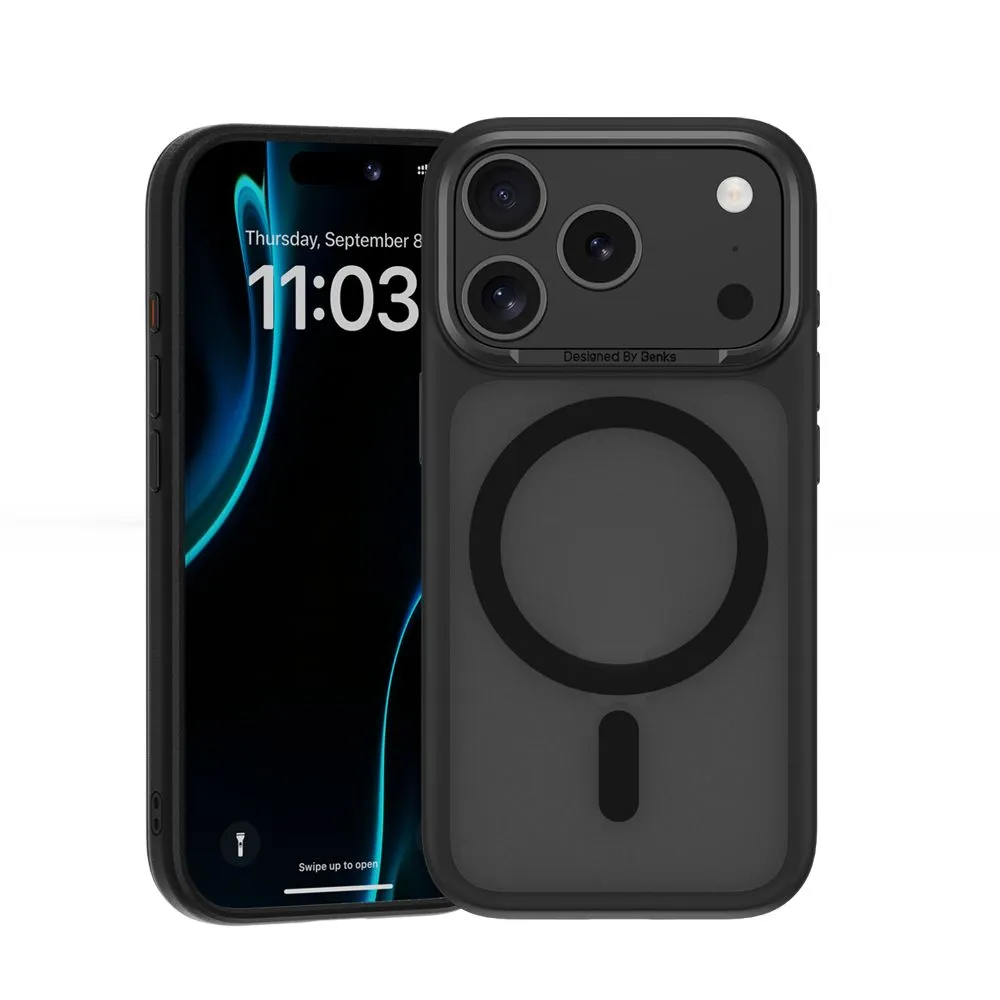 фото Чехол-накладка Benks Mist Magnetic для iPhone 17 Pro пластиковый (черная рамка)