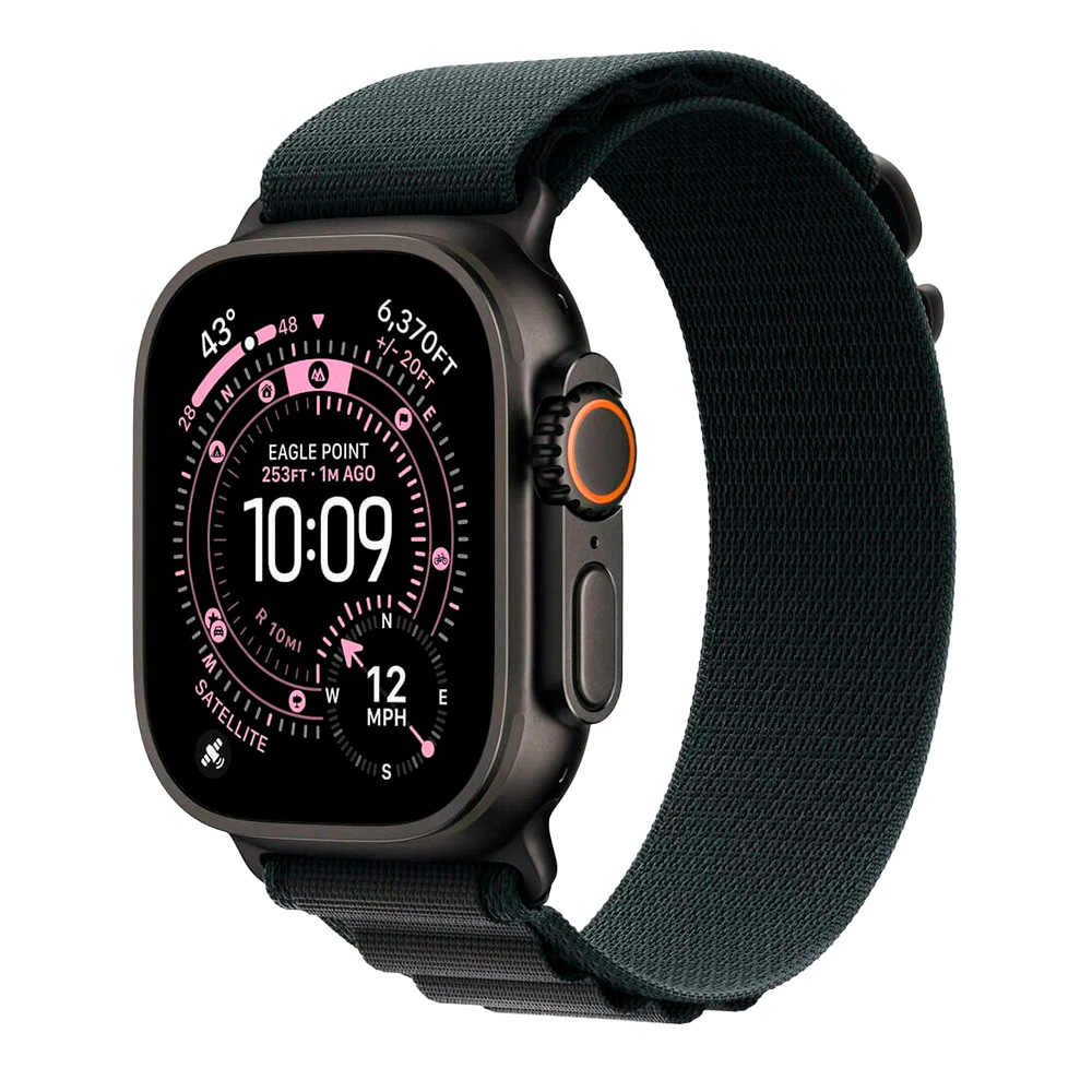 Apple Watch Ultra 3 49mm Black Titanium Case with Black Alpine Loop (S)