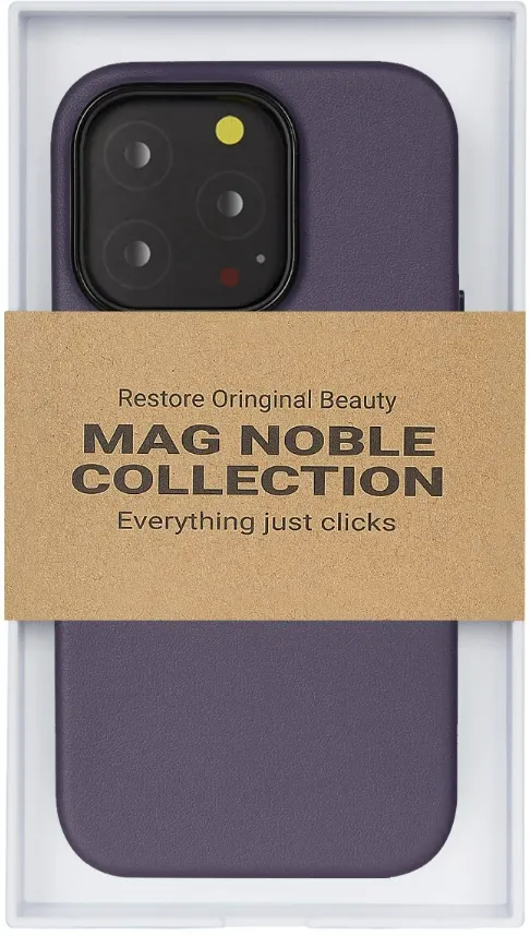 фото Чехол-накладка Kzdoo Mag Noble Collection MagSafe для Apple iPhone 14 Pro Max искусcтвенная кожа (карбоновый фиолетовый)