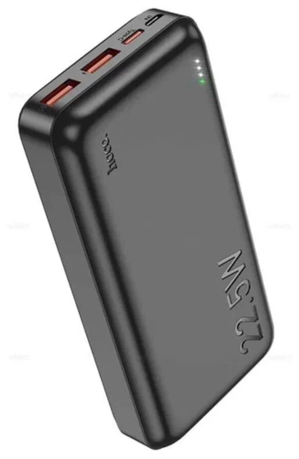 фото Универсальный внешний аккумулятор Hoco J101A Astute 20000 mAh 22.5W 2*USB/Type-C/Micro USB пластик (черный)