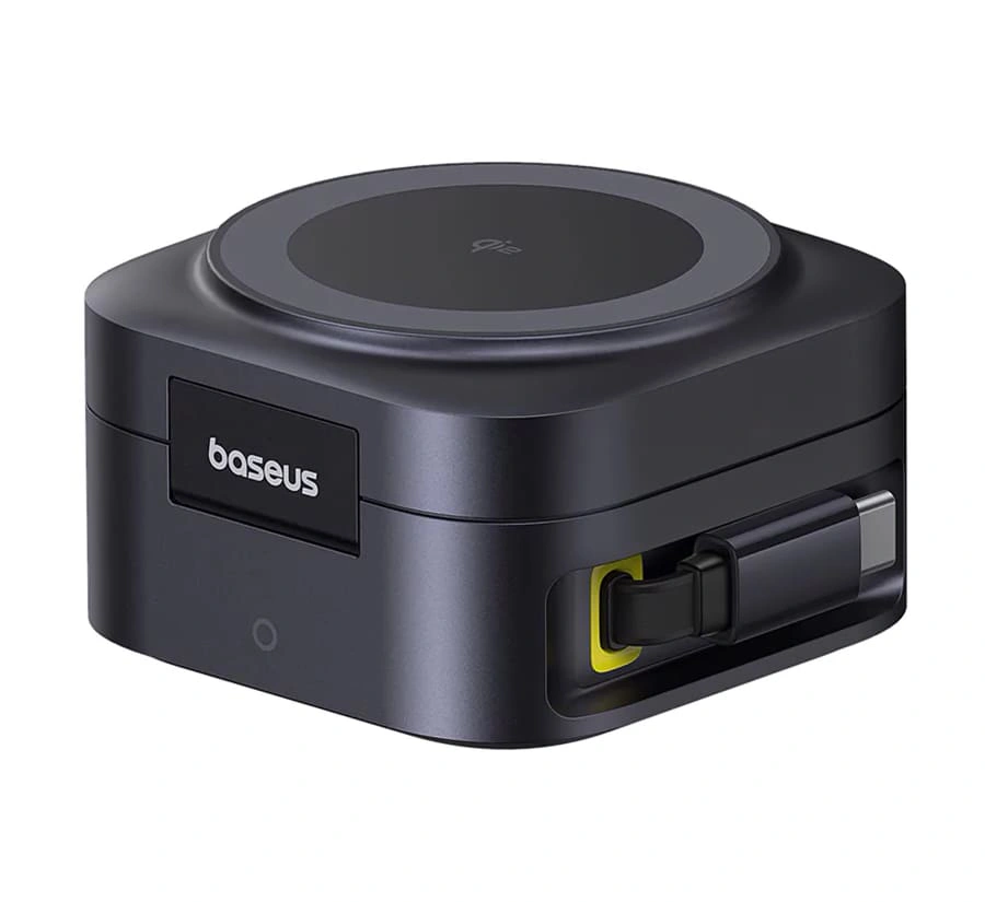 фото Беспроводное зарядное устройство Baseus PicoGo Series 2-in-1 Magnetic MagSafe Charger Qi2 67W (P10276800123-00) (черный)