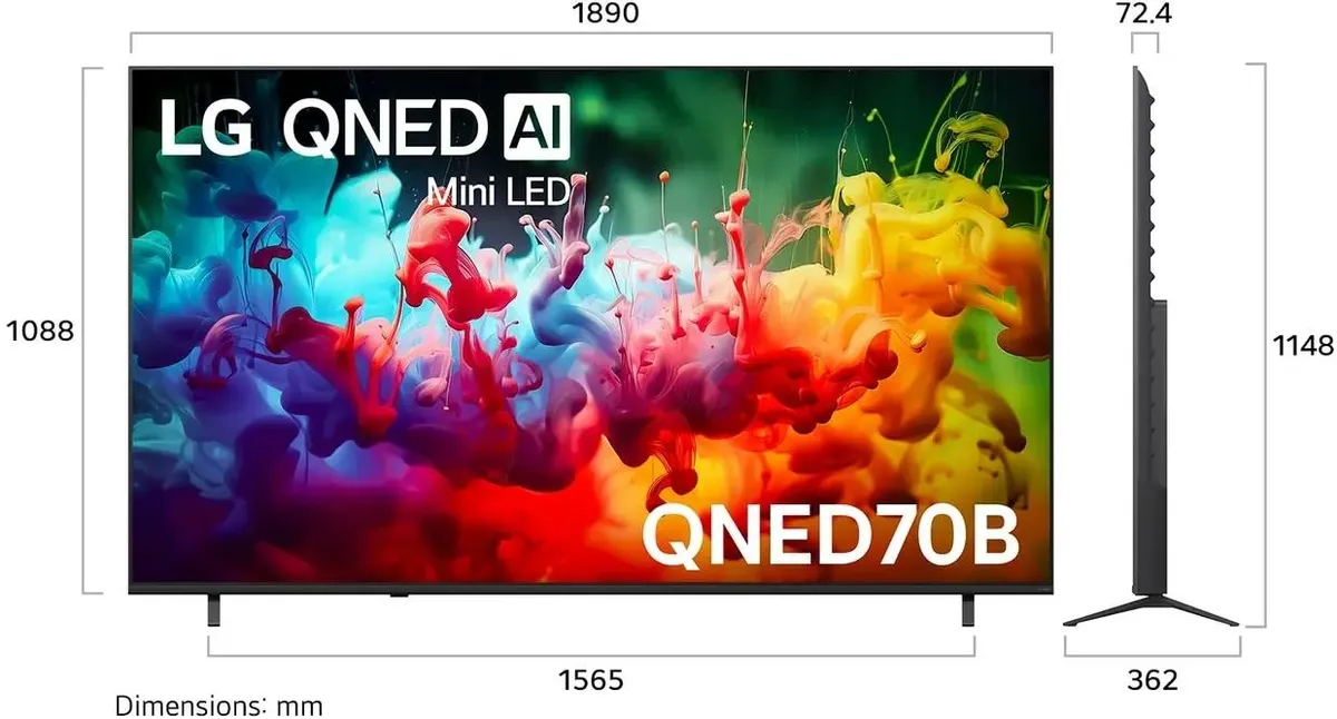 Телевизор LG 85QNED70B6A.ARUG, 85", QNED 4K UHD, 60 Гц, Smart TV (webOS) — фото 4