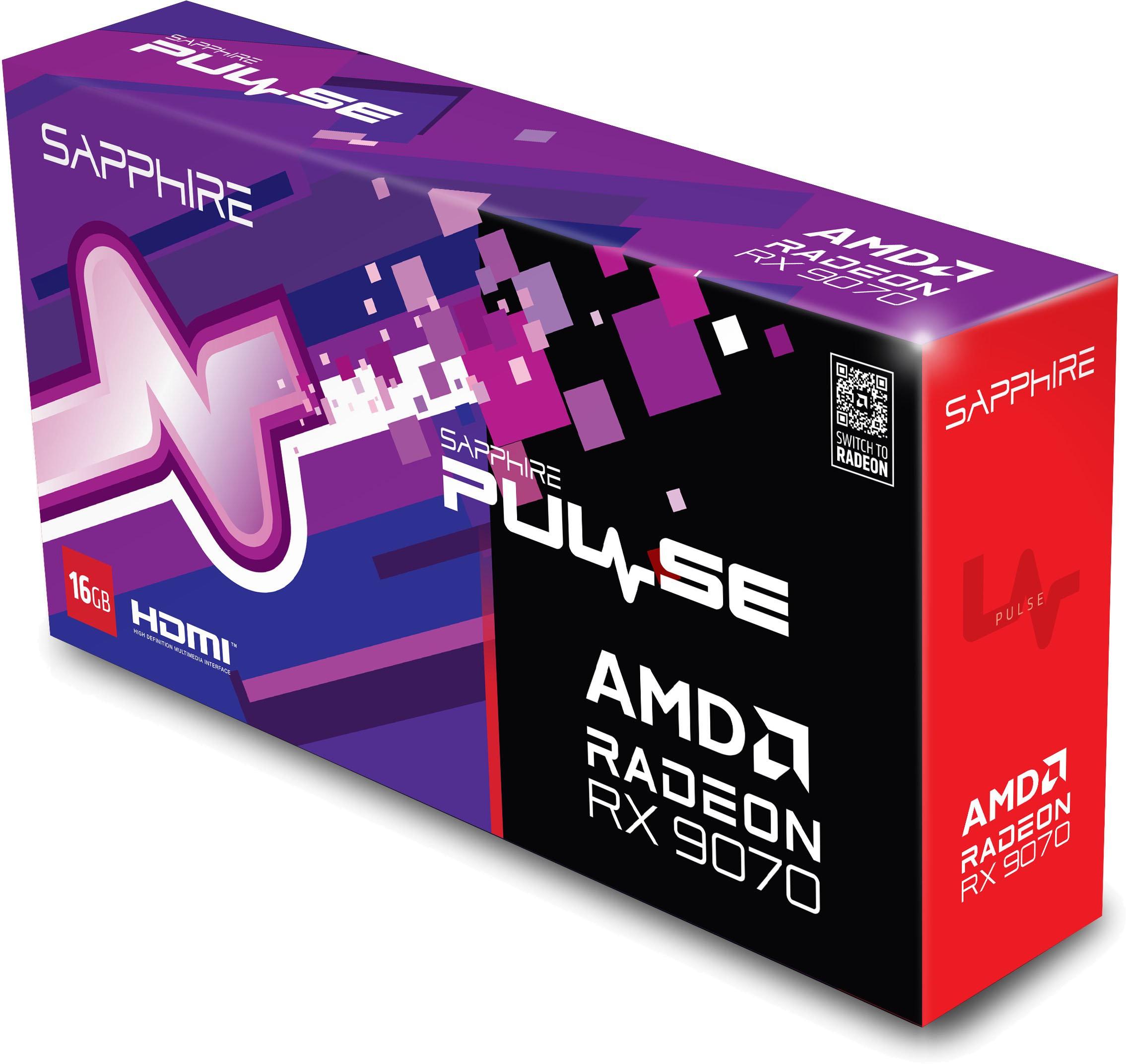 Видеокарта Sapphire (11349-03-20G) Radeon RX 9070 16GB PULSE 16GB