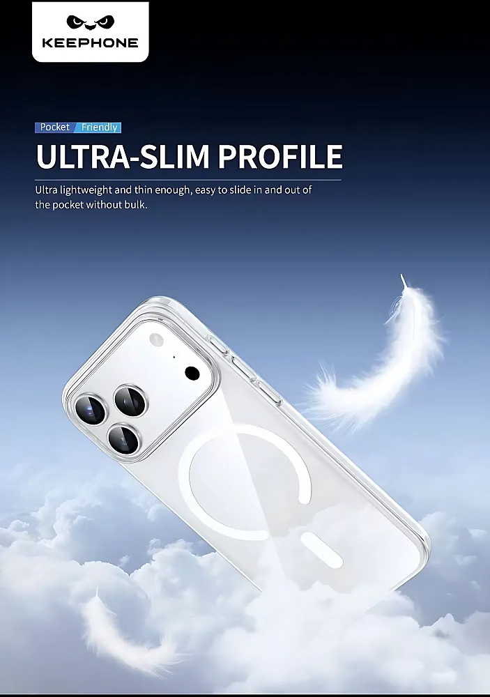 фото Чехол-накладка Keephone X-Crystal MagSafe для Apple iPhone 17 Pro Max пластиковый (прозрачный)