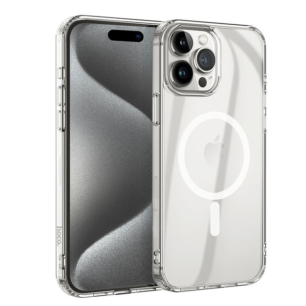 Чехол-накладка Hoco Magnetic Series Airbag Anti-fall Protective Shell для iPhone 16 Pro Max силиконовый прозрачный 1500₽