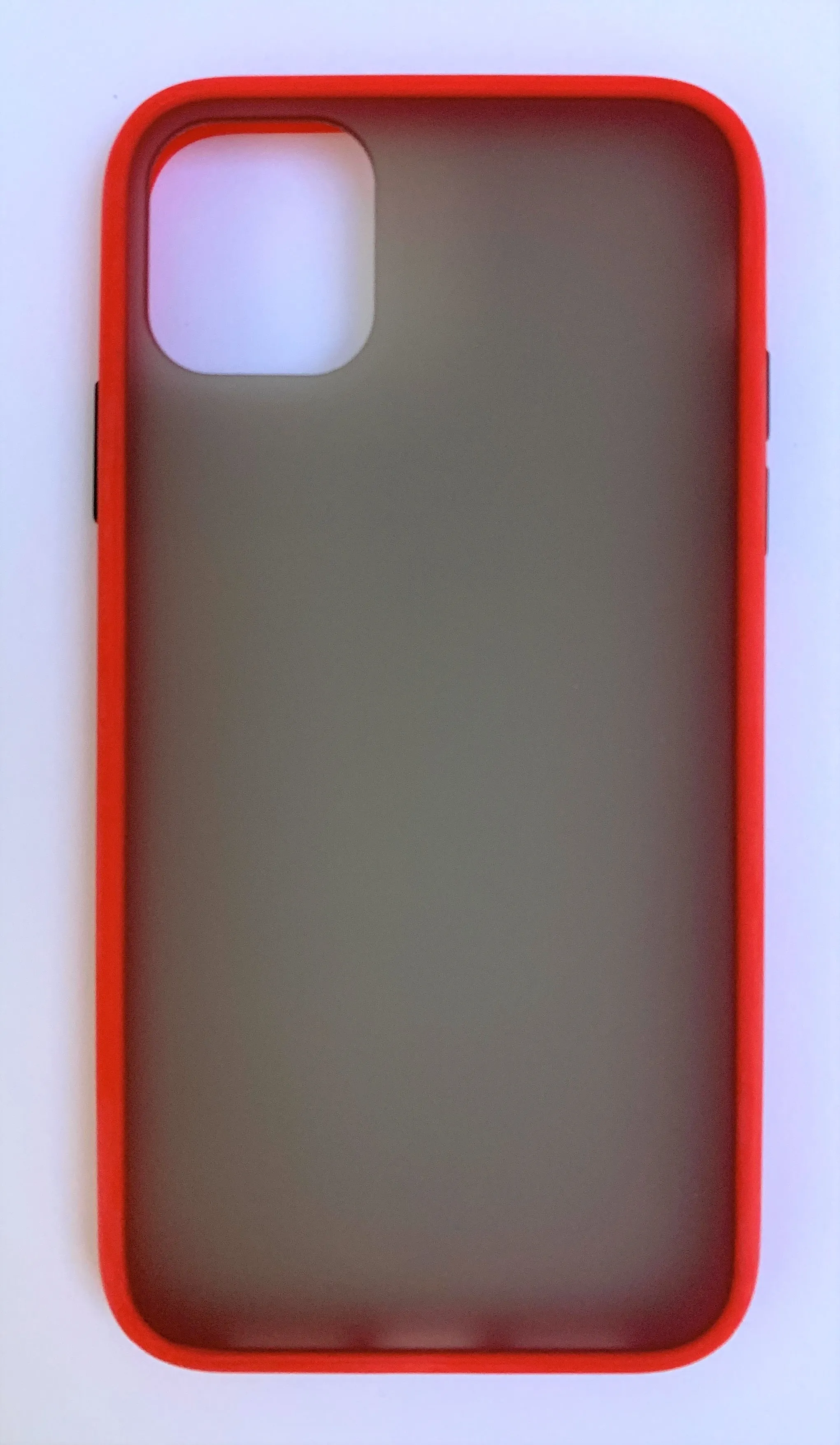 фото Чехол-накладка для Apple iPhone 11 с бампером пластик/силикон (прозрачно-черный/красный)