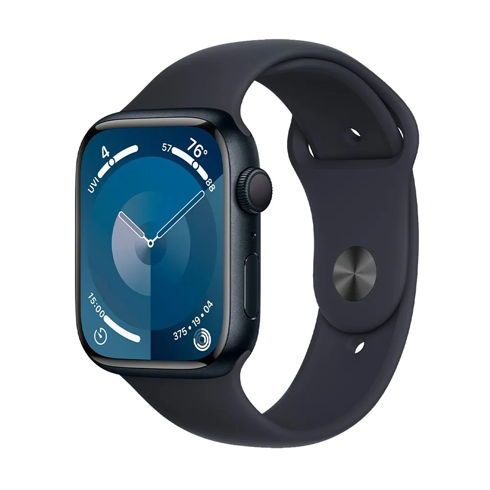 Apple Watch Series 9 45mm (GPS) Midnight Aluminum Case with Midnight Sport Band (M/L) (MR9A3)