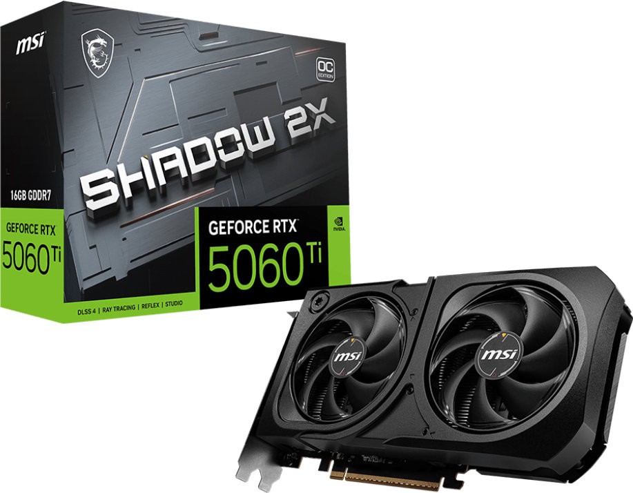 Видеокарта MSI (G506T-16S2CP) GeForce RTX 5060 Ti 16G SHADOW 2X OC PLUS